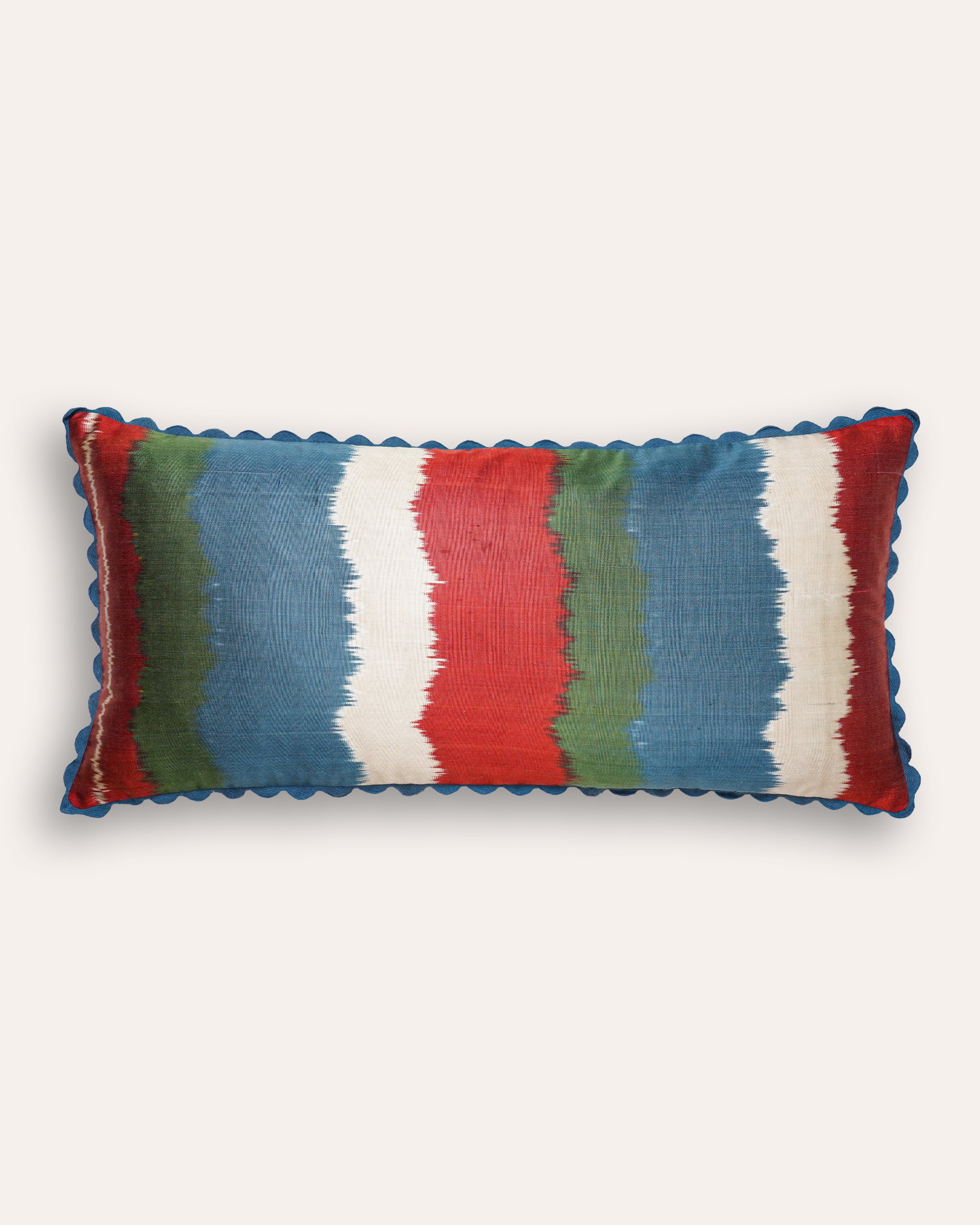 Silk Ikat Striped Cushion - Multi