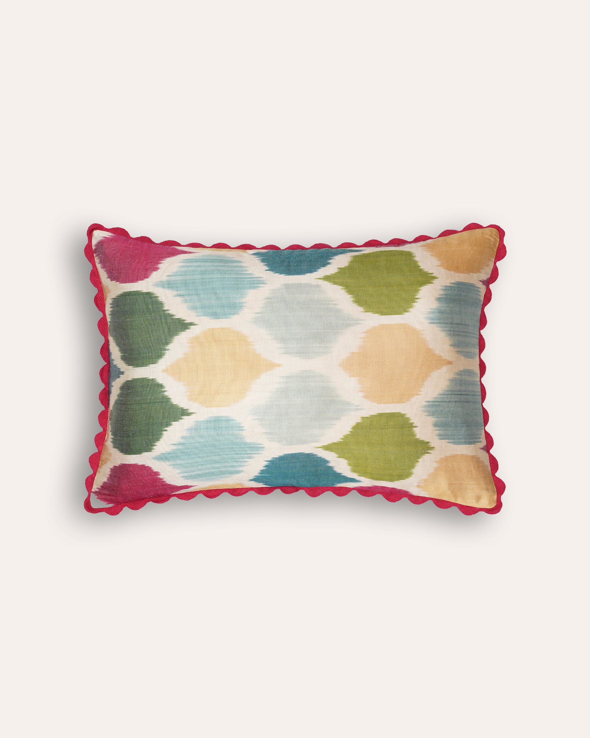 Silk Ikat Patterned Cushion - Multi