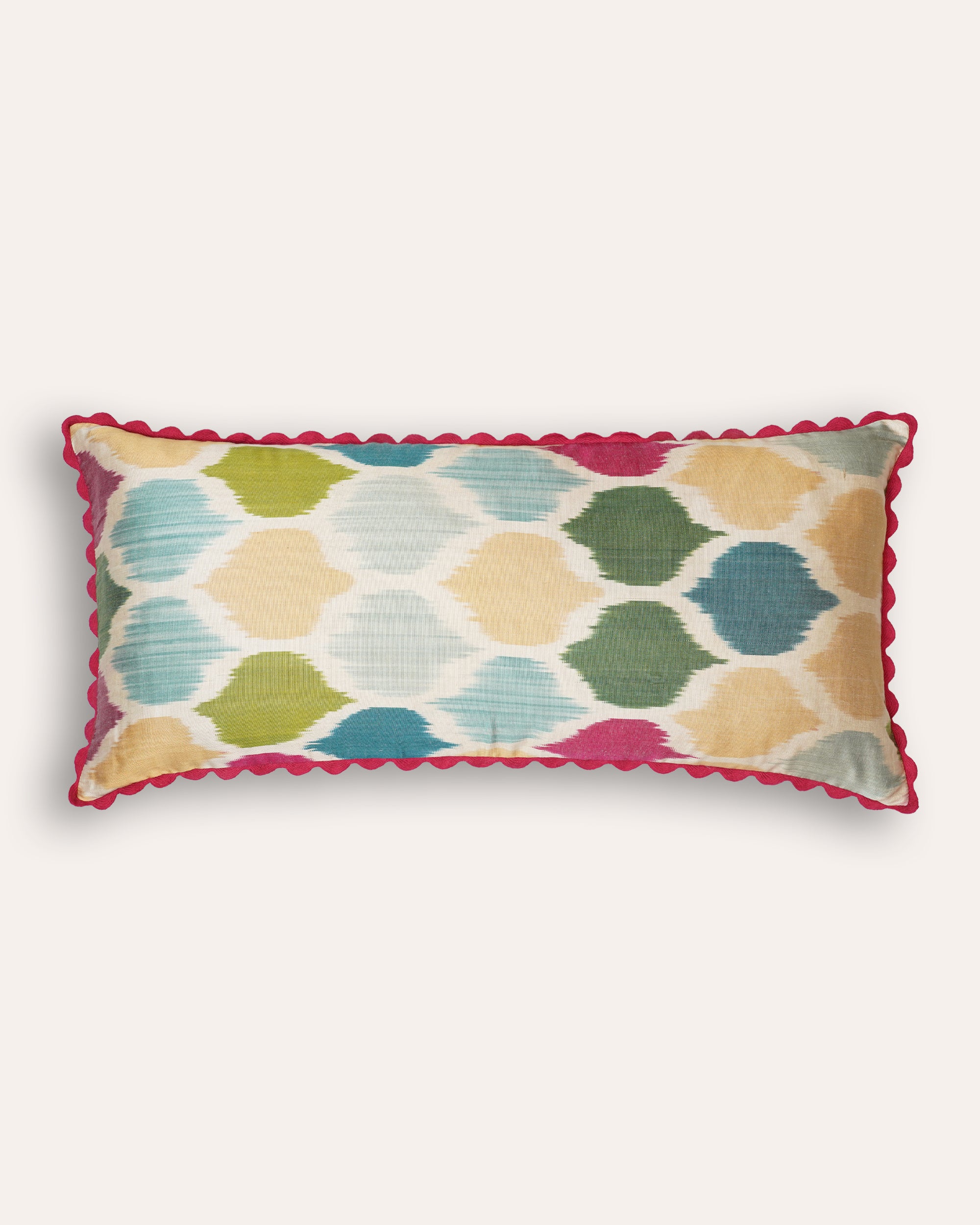 Silk Ikat Patterned Cushion - Multi