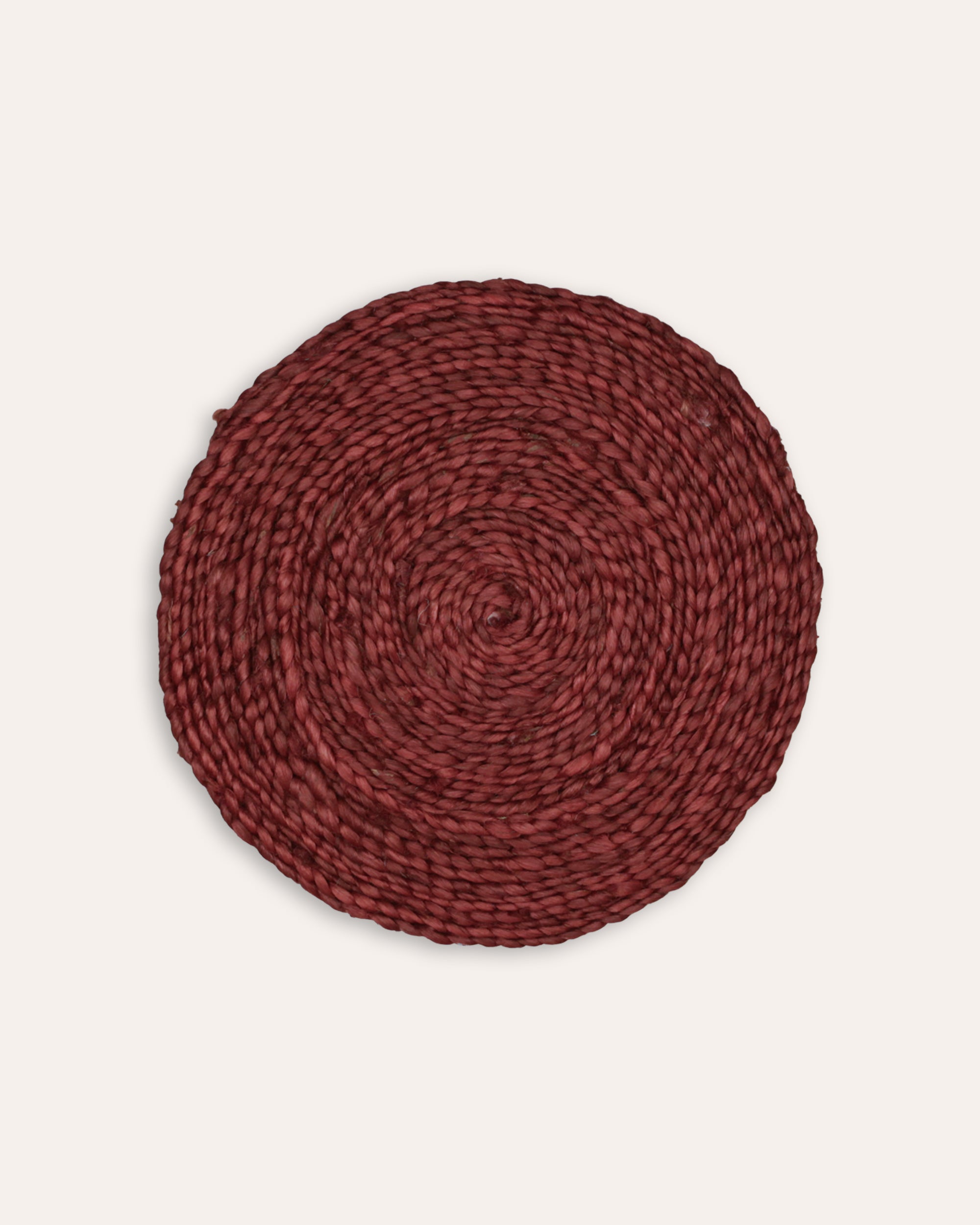 Round Jute Placemats - Carmine Red