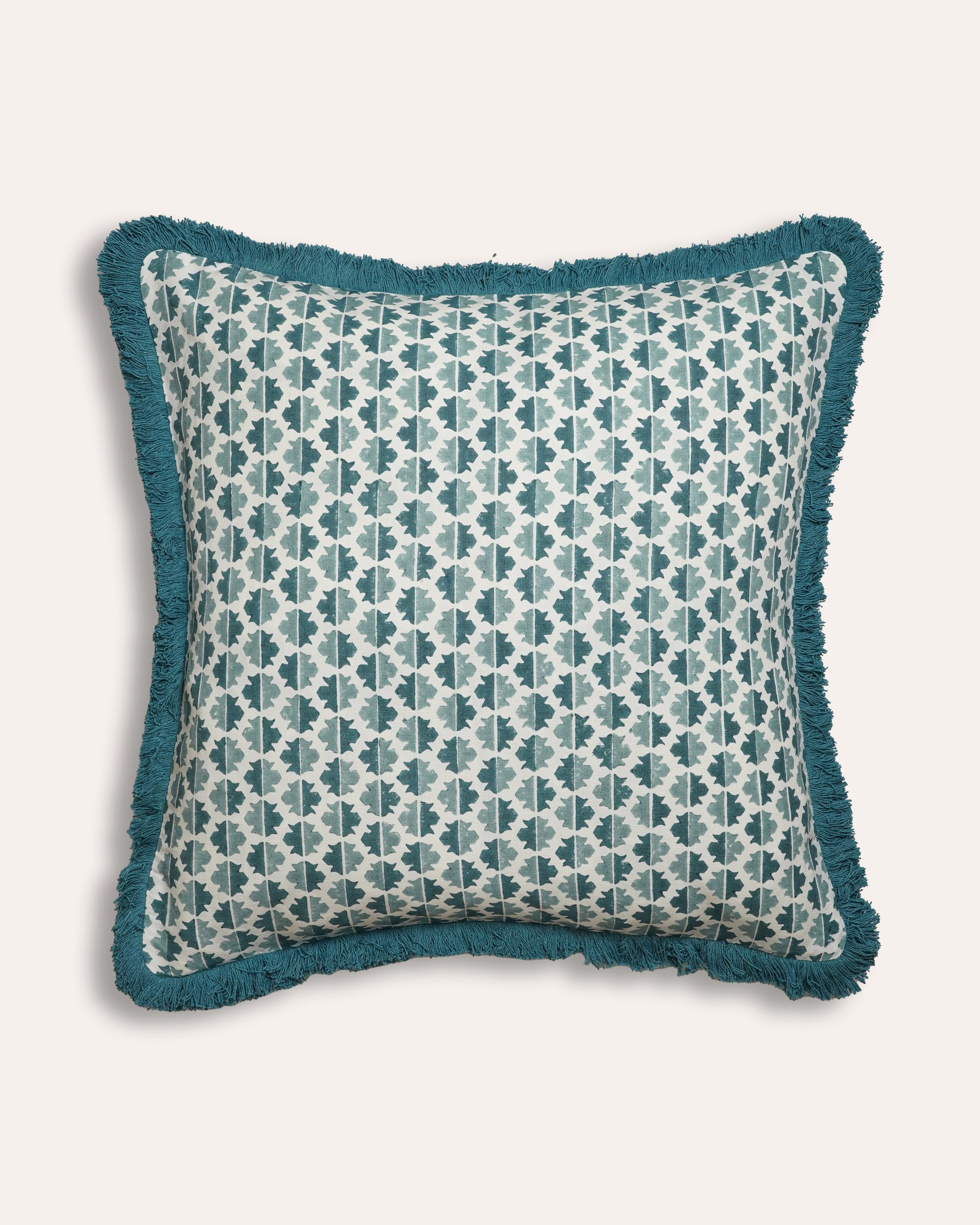 Sintra Block Print Cushion - Blue