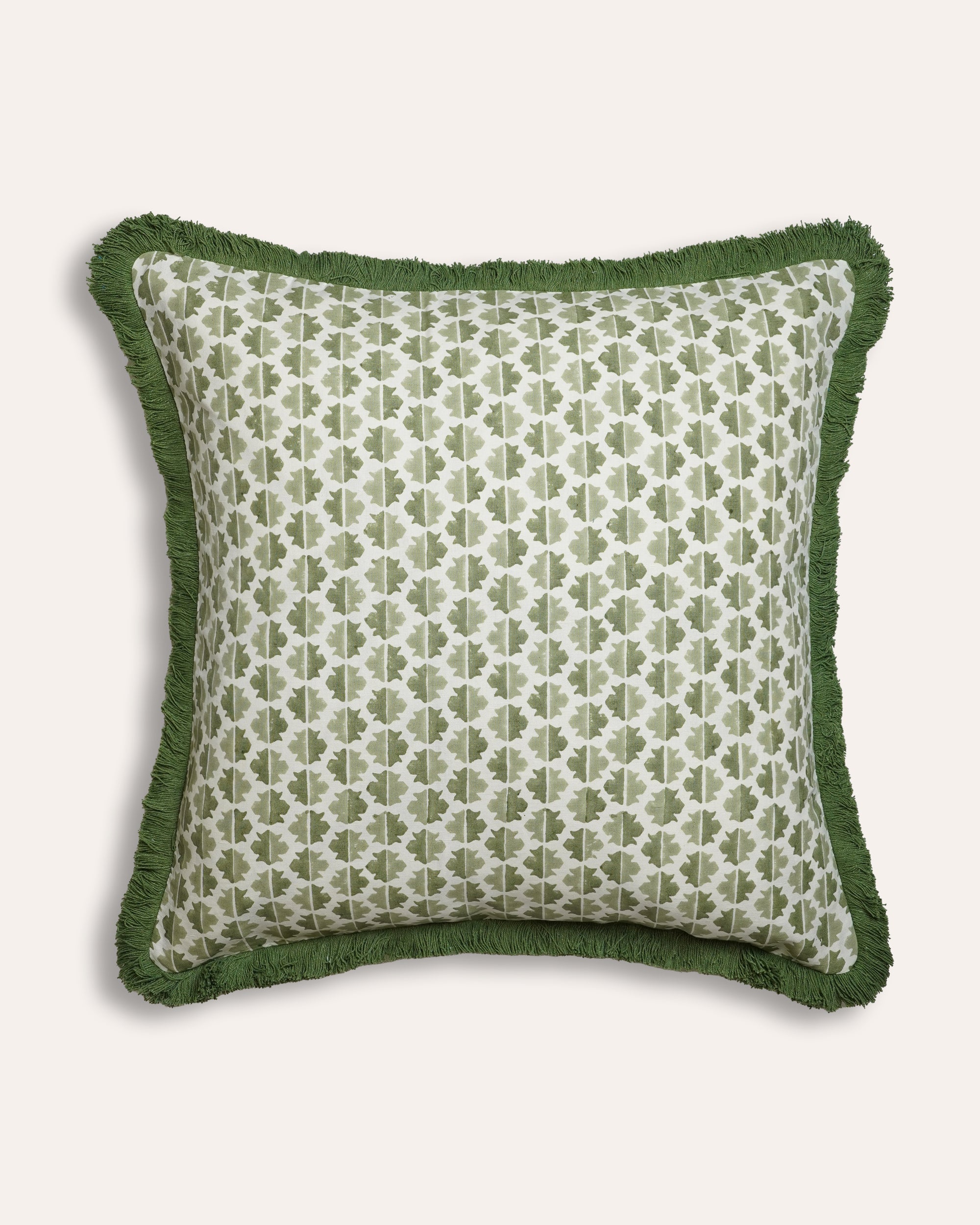 Sintra Block Print Cushion - Green