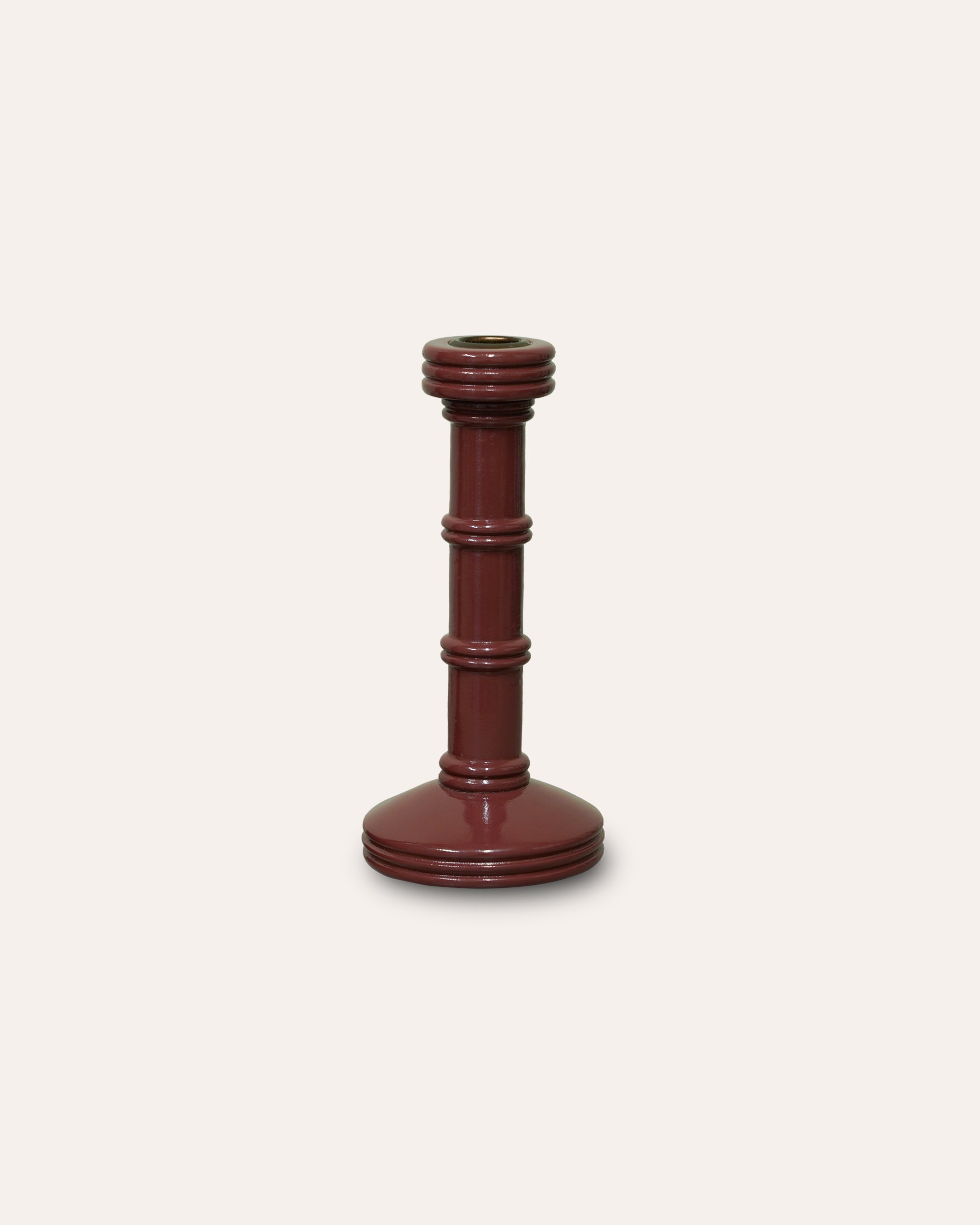 Tablescape featuring Gloss Painted Wooden Column Candlestick - Red