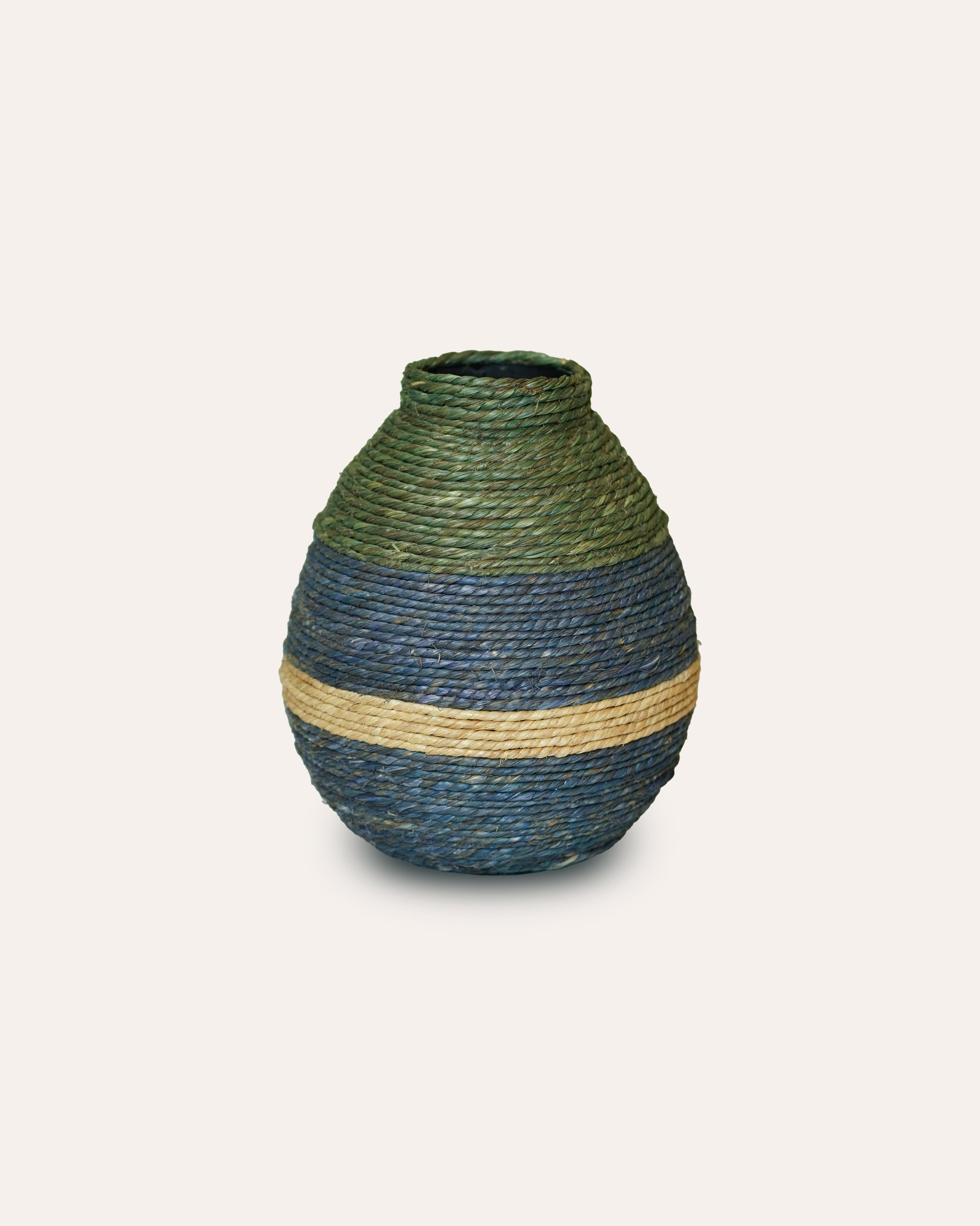Dilari Woven Seagrass Vase - Blue