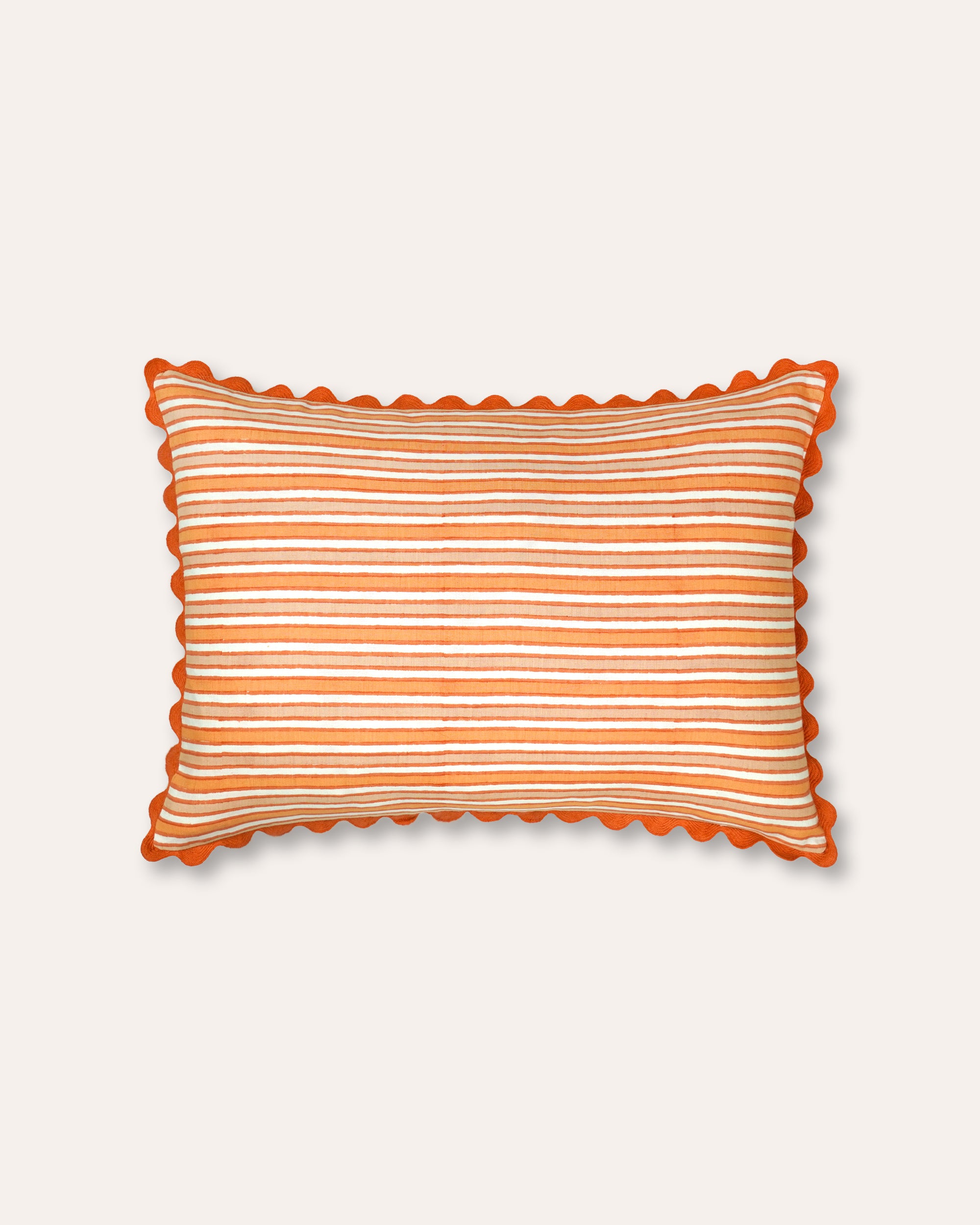 Sunset Stripe Cushion - Mandarin & Pink