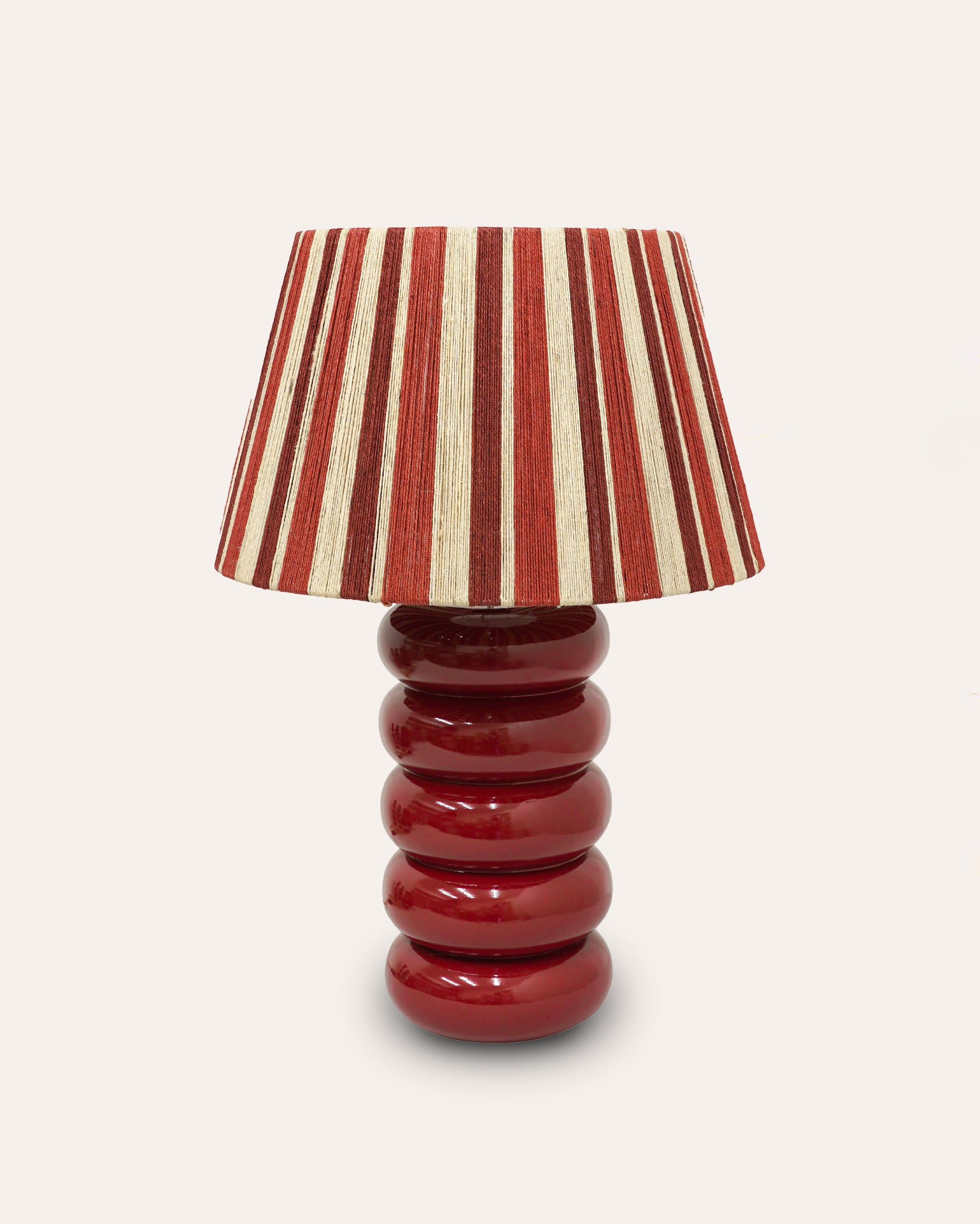 Birdie Fortescue, red bold must have table lamp with lampshade