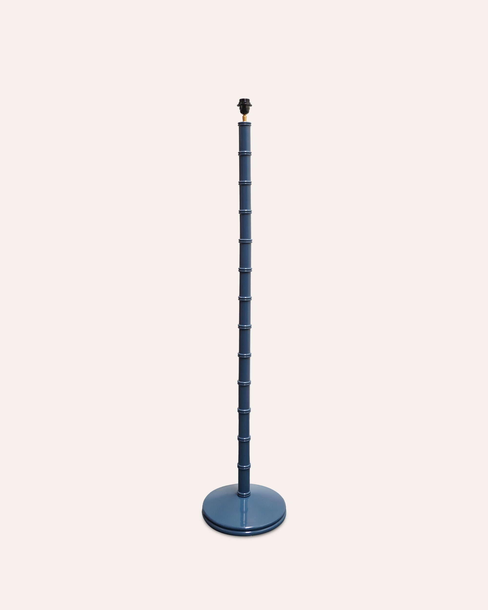 Blue wooden column floor lamp - Birdie Fortescue Lighting