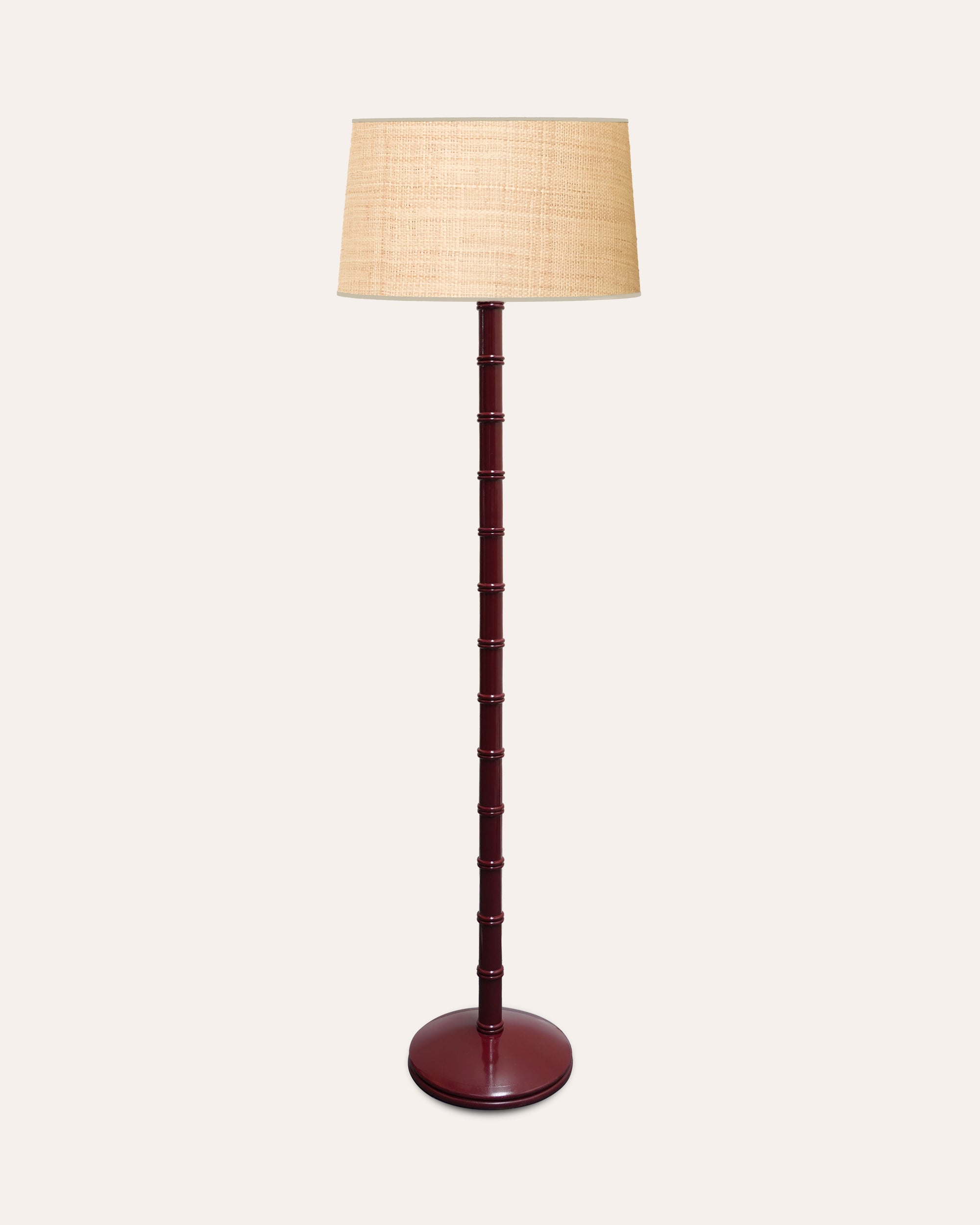 Wooden Column Floor Lamp - Red