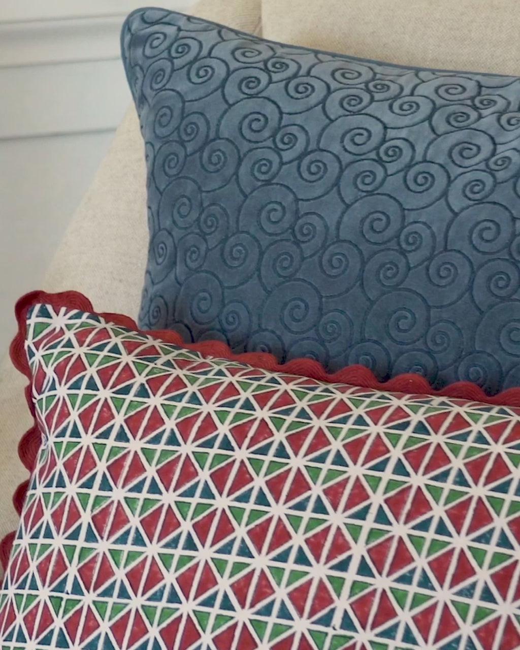 El Vedado Geometric Patterned Cushion - multi