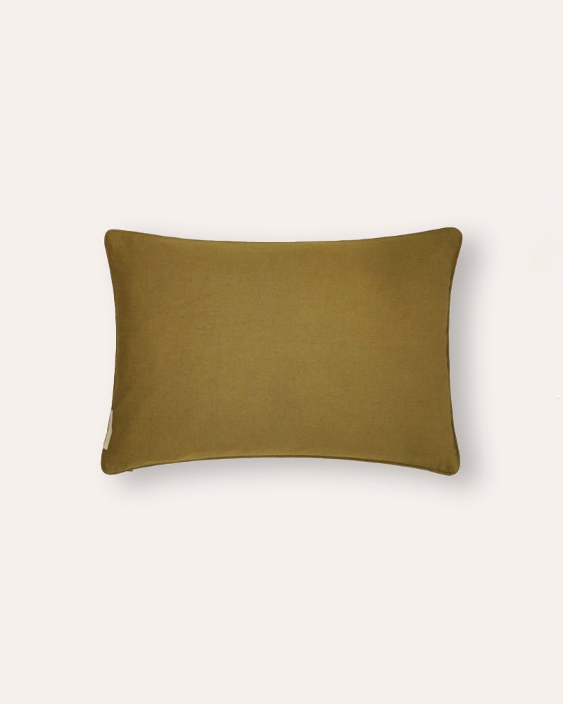 Shibori Cushion - Mustard In Rectangular