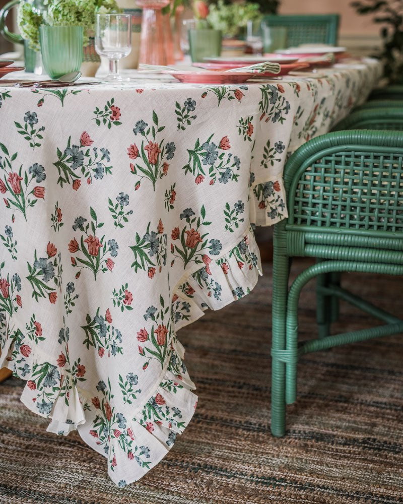 Bouquet de Fleurs Linen Tablecloth