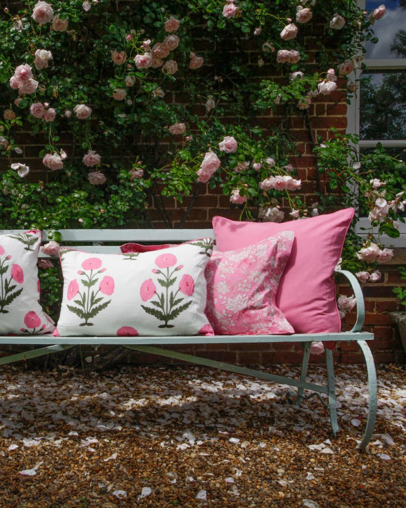 Limited Edition Pink Floral Cushion - Square