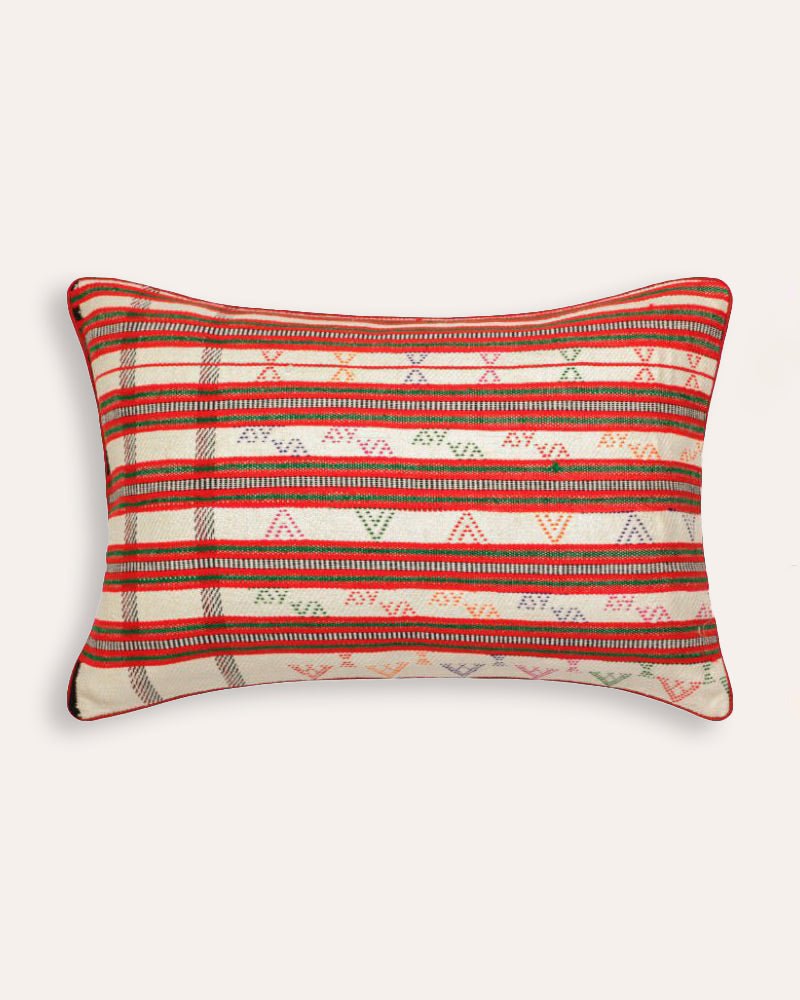 Limited Edition Wool Cushion - Off-White With Stripes