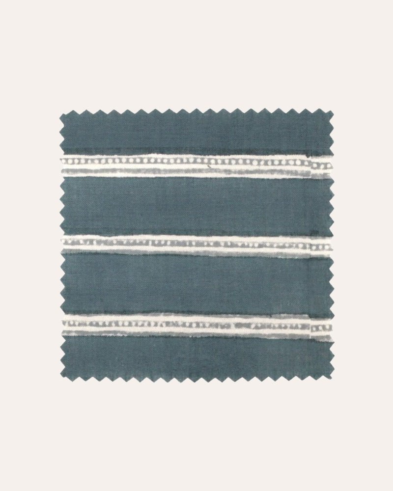 Edo Stripe Pleated Lampshade - Indigo Blue