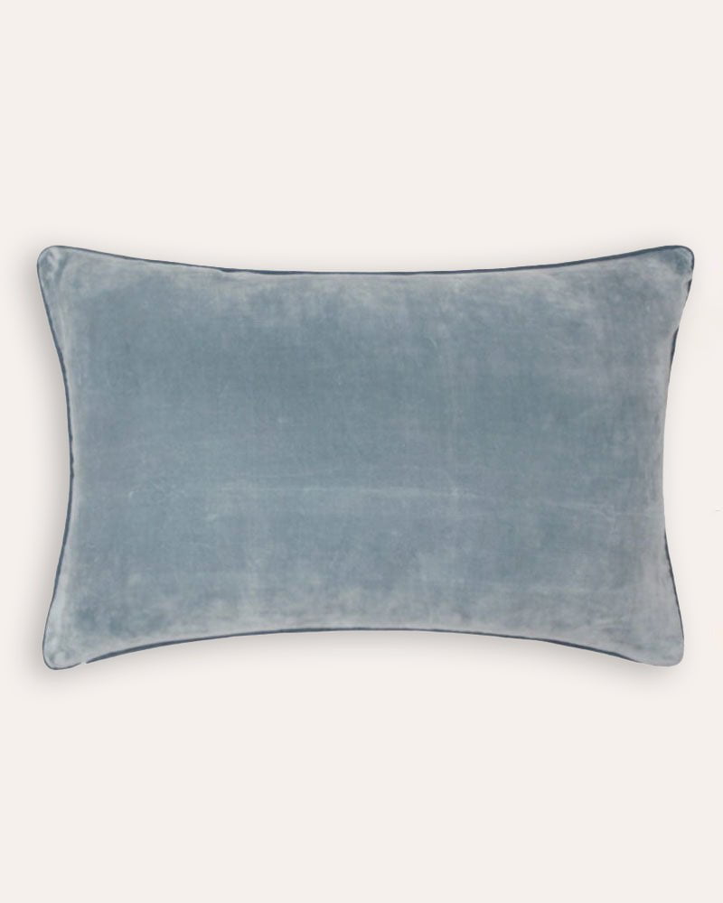 Blue velvet rectangular sales cushion