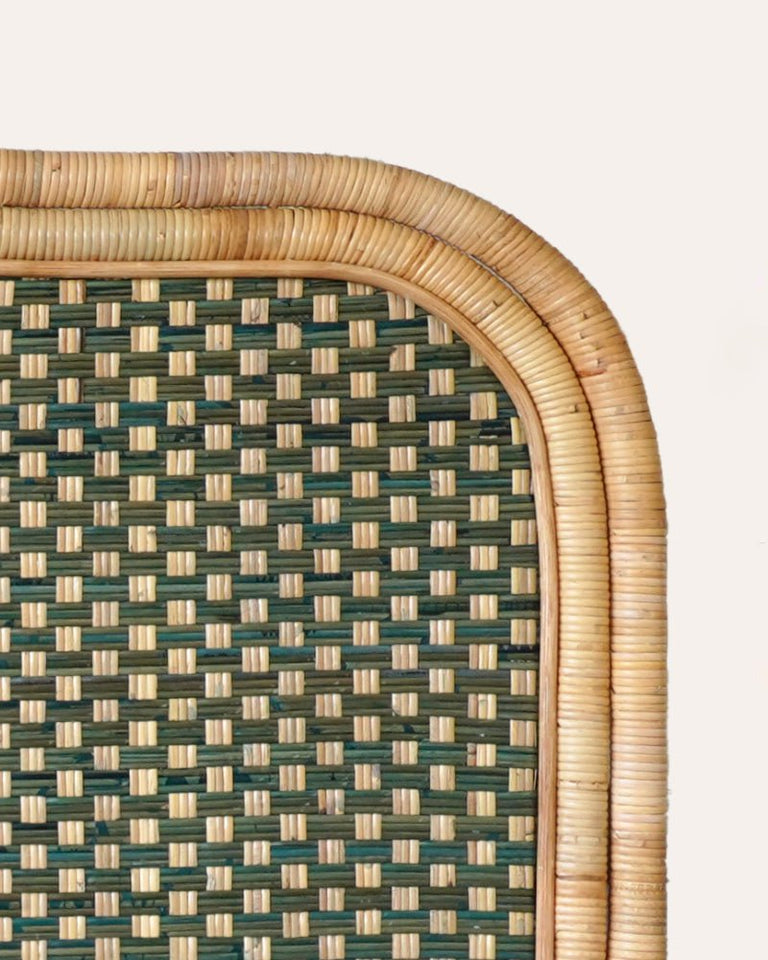 Super King Rattan Headboard Green Birdie Fortescue