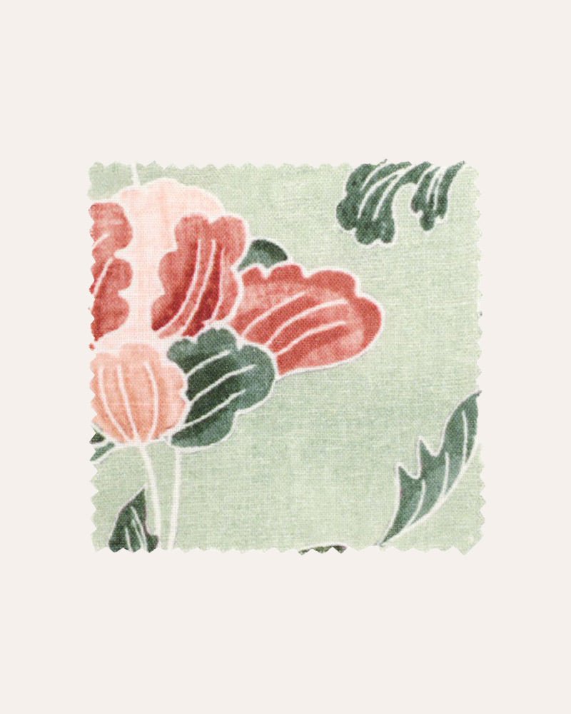 Peony Tablecloth - Celadon Green & Pink