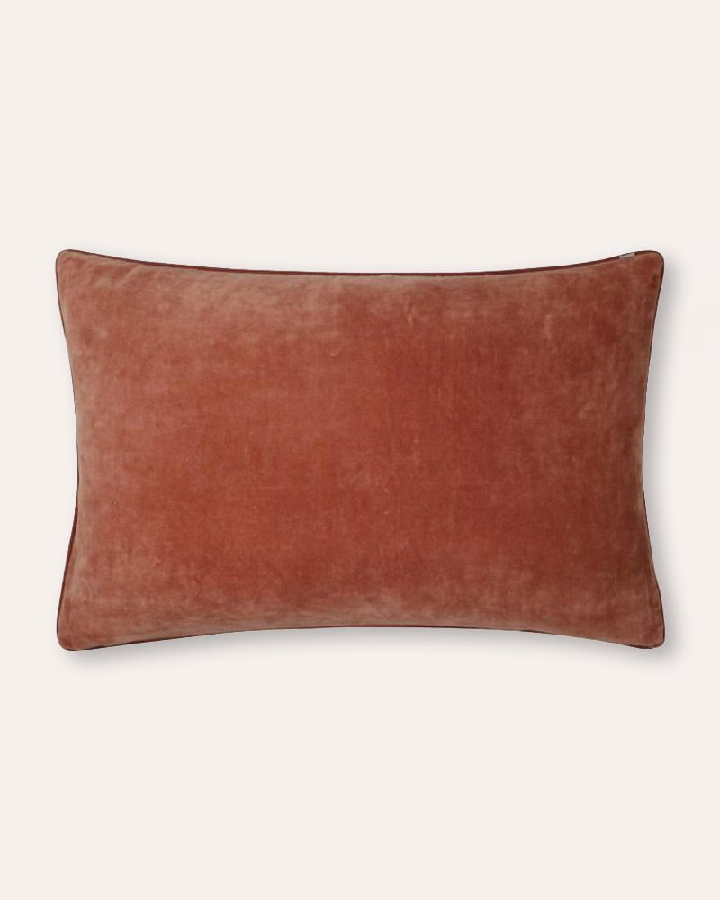 Linear Himzett Cushion - Red/Green