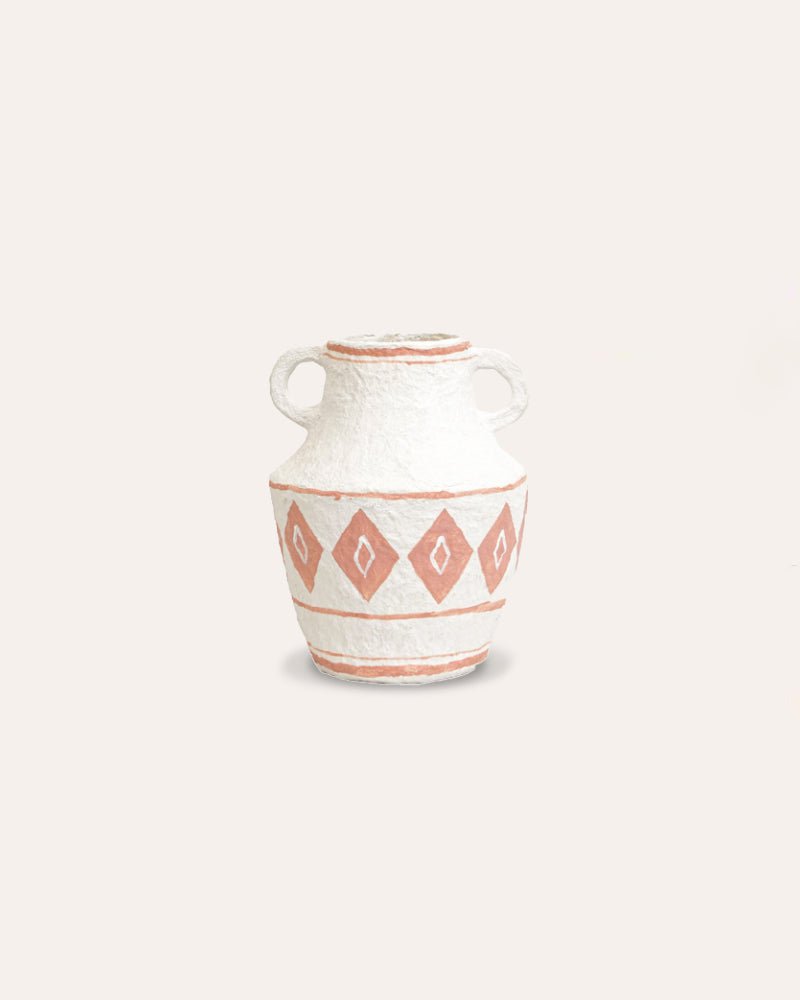 Pentola Cotton Maché Vase - Small Pink