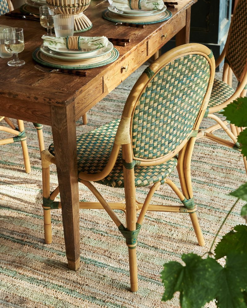 Rattan Dining Chair - Green